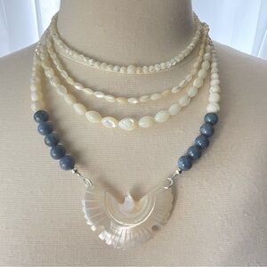 Dropped. Summer Love!  Mother of Pearl Necklace Collection